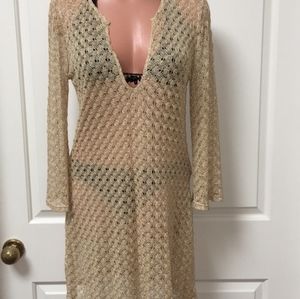 Jordan Taylor Women's Tan Gold Swim Cover-Up Dress